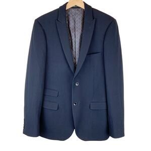 Paisley & Gray Men's Ashton Peak Textured Knit Slim Fit Blazer Navy Size 38R